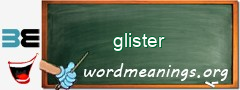 WordMeaning blackboard for glister